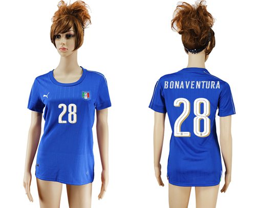 Women's Italy #28 Bonaventura Home Soccer Country Jersey - Click Image to Close